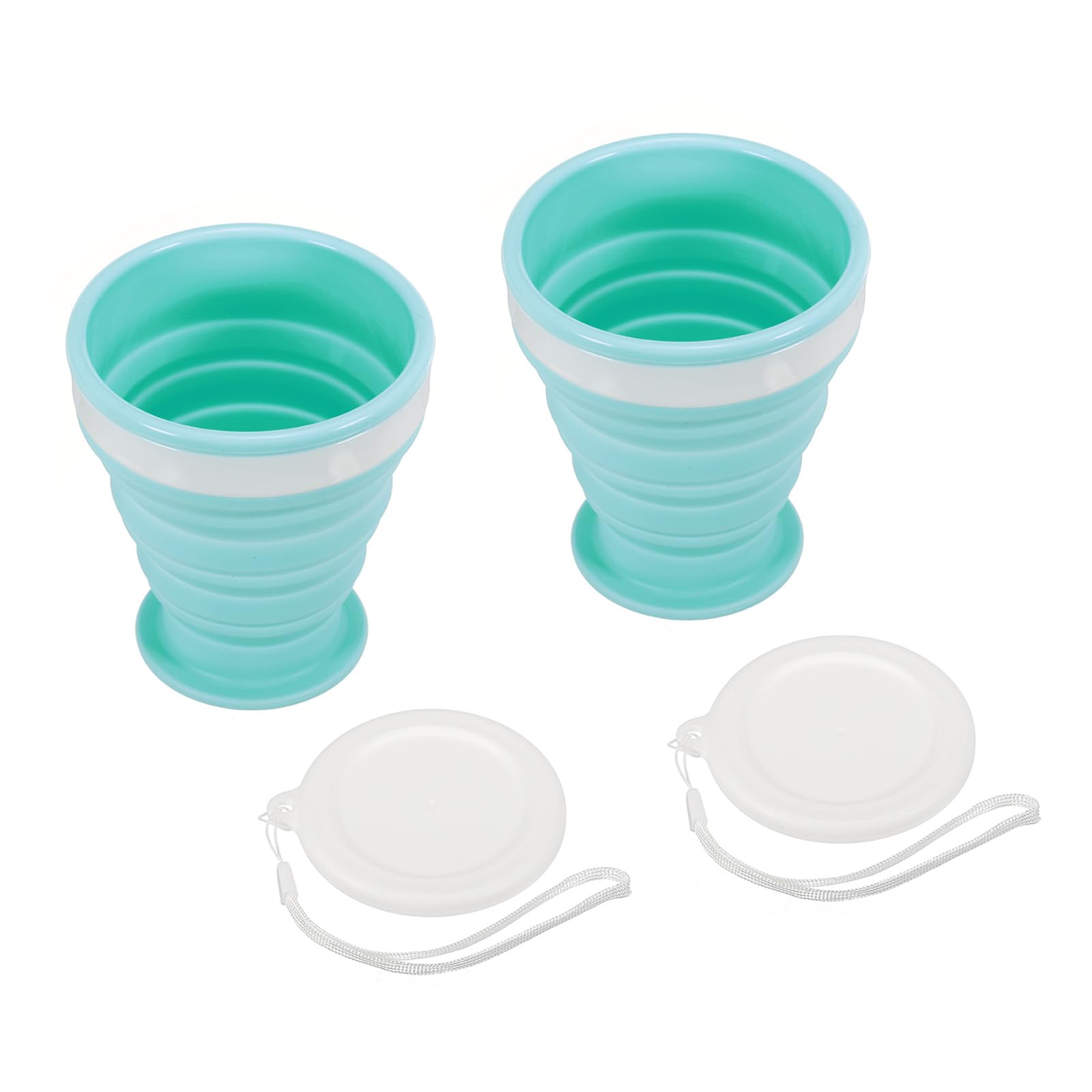 PATIKIL Collapsible Cup, 2 Pack 200mL Travel Folding Cup Silicone Portable Drinking Cup for Camping Hiking Outdoors, Blue