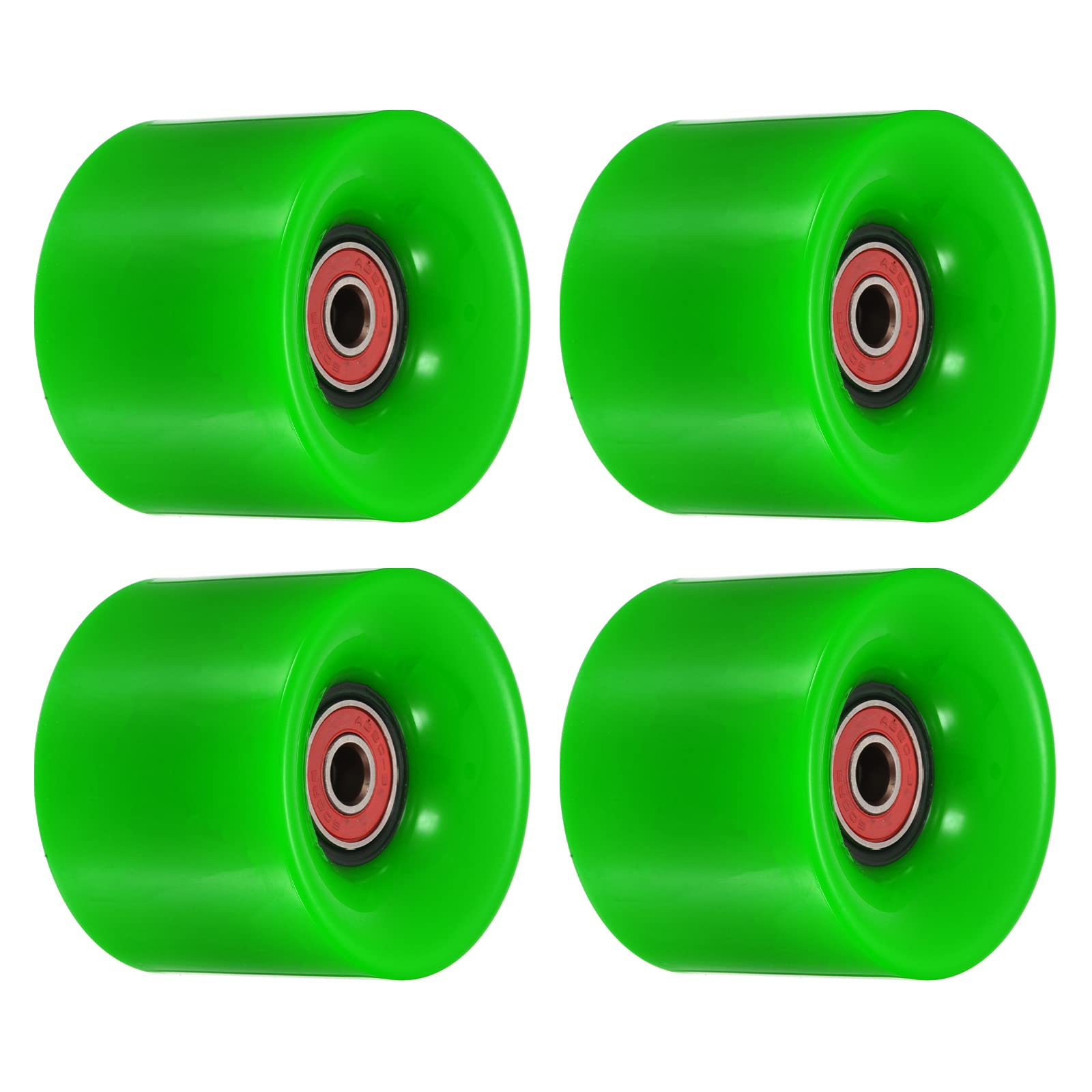 PATIKIL 60mm Longboard Wheels with Bearings ABEC-9, 4 Pack Street Wheels for Skateboards Cruiser Wheel Replacement 80A, Red Green โ image 1