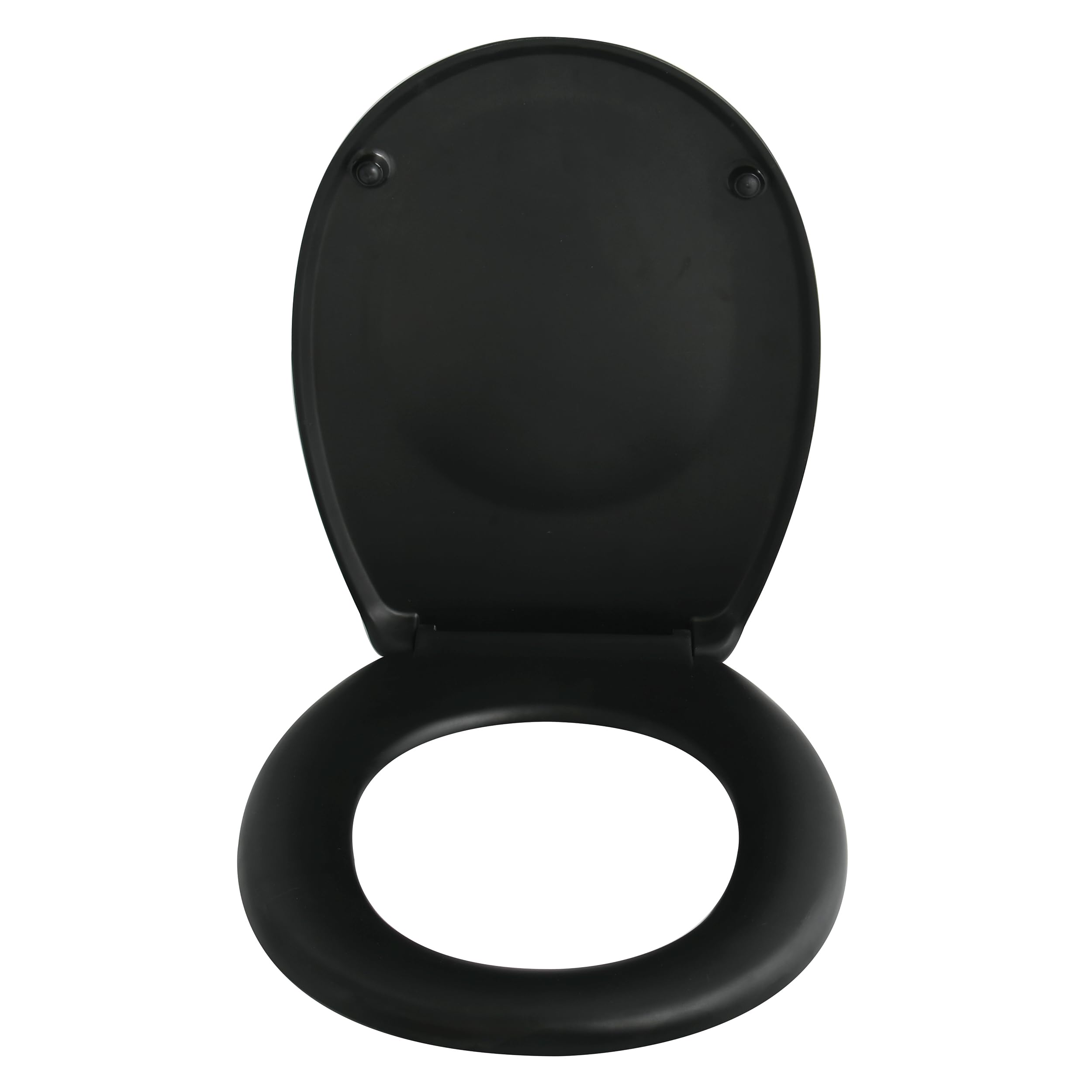 Spirella Premium Oval Toilet Lid with Matte Finish and Soft Close Mechanism Antibacterial Toilet Seat Made of Duroplast and Rustproof Stainless Steel Black