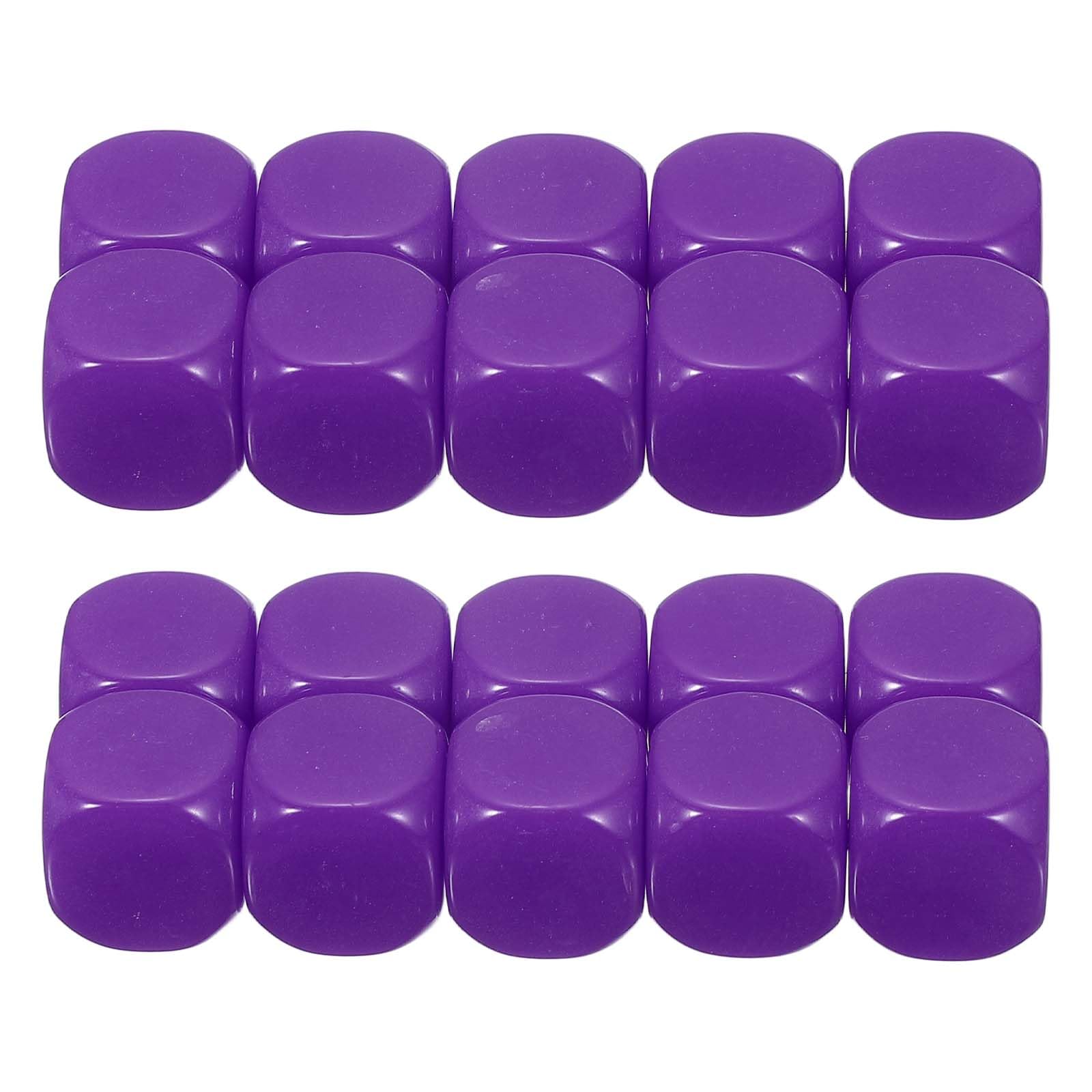 PATIKIL 16 mm Acrylic Dice Blank, 100 Pcs Standard Game Dice Rounded Corner with Smoothed Surface Six Sided for Board Games Teaching, Purple