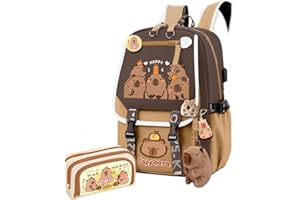 WENRAY Kapibara Capybara Cartoon Backpack Large Capacity Waterproof Kapibara stuff kawaii backpack with pins and Accessories (pattern 6)