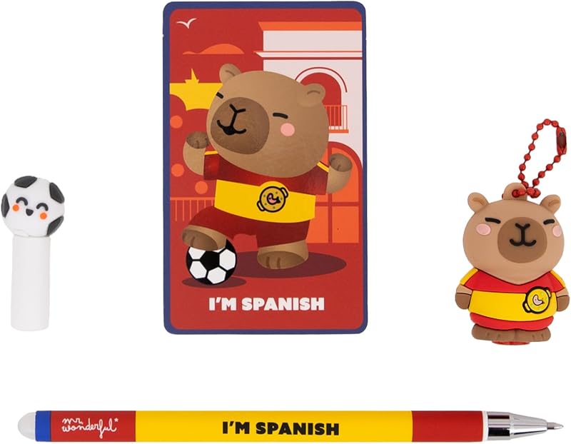 Wonder Gol Blind Box Penna Cancellabile Sorpresa con Portachiavi Capibara, Penne Collezionabili, Inchiostro Blu