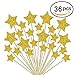 36 Pieces Cake Toppers Cupcake Gold Star Topper Star Cake Decor for Birthday Wedding Ceremony