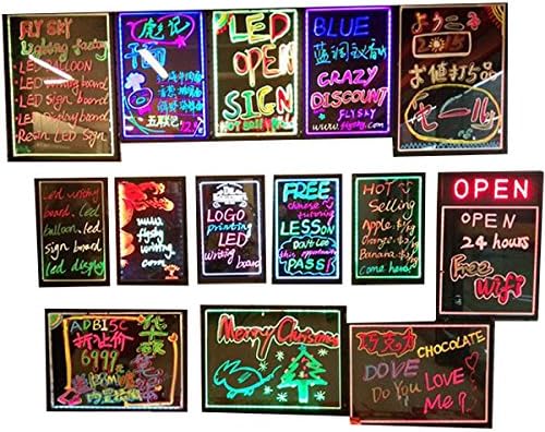 LED Illuminated Writing Erasable Message Board with Scratch Proof Tampered Glass and Accessories (Small 12"x16")(A Complete Set-6 8mm Fluorescent Marker Pens Included)