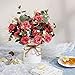 YILIYAJIA Artificial Flowers,Faux Flowers in Vase Decor, Silk Rose Flower Arrangements Fake Bouquets with Ceramics Vase Table Centerpieces Living Dinning Coffee Table Room Kitchen