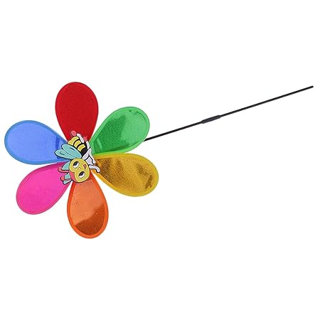 Evalue DIY Sequins Windmill Wind Whirligig Kids Party Toy Home Yard Ornament Random Animal Pattern