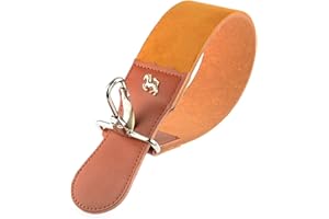 Grandslam Leather Strop for Straight Razor Sharpening and Smooth - Professional Straight Razor Knife Cowhide Dual Strop Yellow