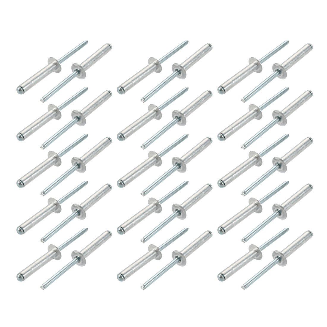Sourcingmap 30 Pcs 6mm x 30mm Aluminum/Steel Open End Blind Rivets