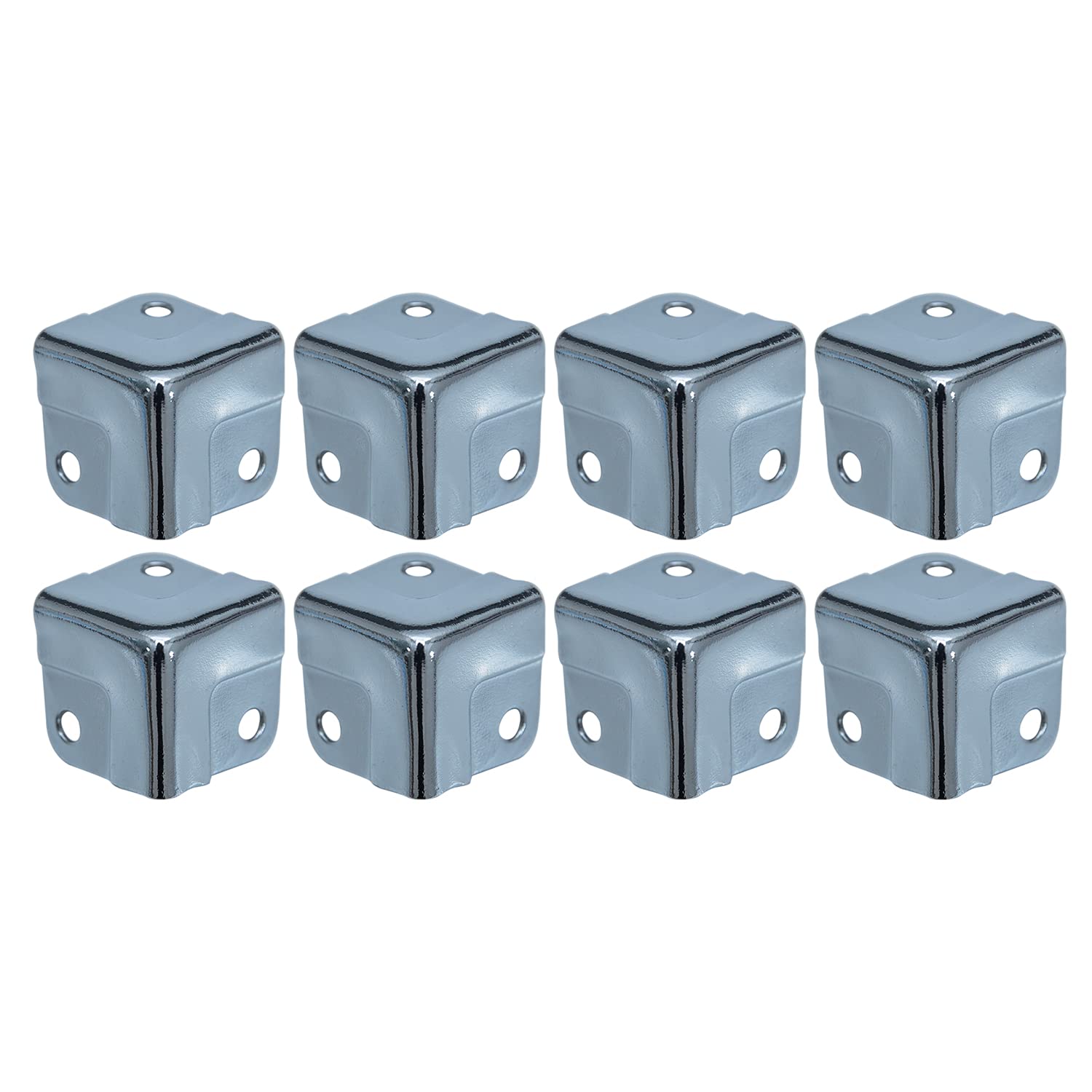 HMF 14965-09 Corner Protectors for Suitcases Metal Pack of 8 18 x 18 x 18 mm Galvanised Silver