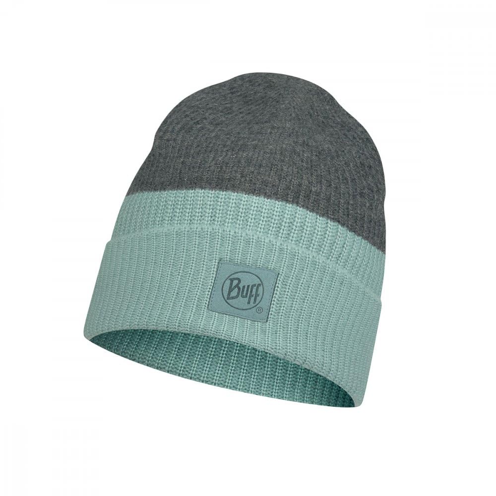 Buff Knitted Hat, Yulia Sea, Blue, One Size