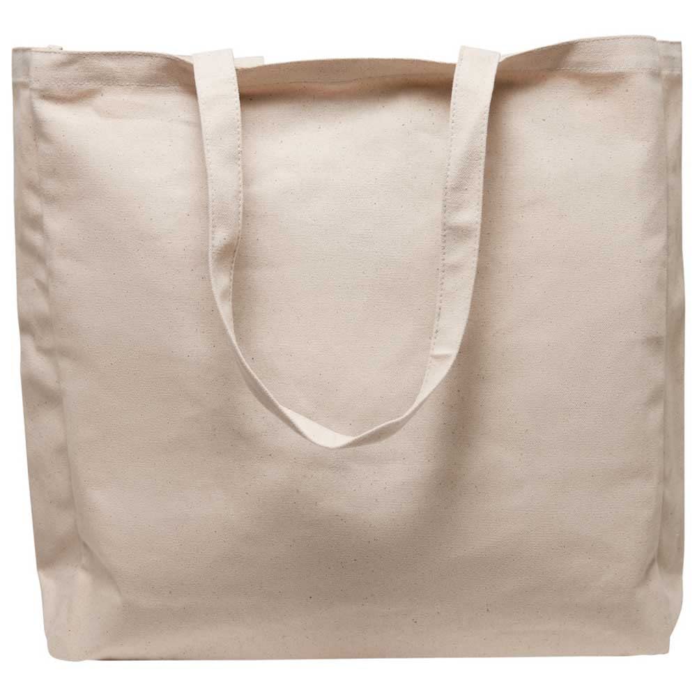 Build Your Brand Unisex's Oversized Canvas Tote Bag, White, One Size