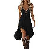 Medieval Halloween Dresses for Women 2025 Sexy Lace V Neck Spaghetti Strap Dress High Low Hem Vintage Cowgirl Outfits