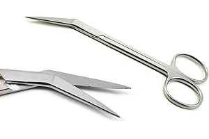 MEDSPO Professional Dental Surgical Medical Dissecting Scissors | Trimming Cutting Nursing Stitch Suture Veterinary | Tissue Surgery Instruments (Iris Angular Scissor 11cm)