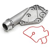 WOTAIKE 06E121161R Car Aluminum Thermostat Housing Cover Assembly Kit Engine Coolant Water Flange Pump Outlet fit for 2005-2008 Audi A4 A5 A6 A7 Q5 3.2L 2.5L 06E121168 06E121161T 06E121168B