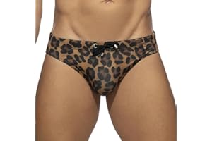 Men's Bikini Swim Briefs Leopard Triangle Swimming Trunks Low Waist Swimsuits Beach Shorts Male Swimwear