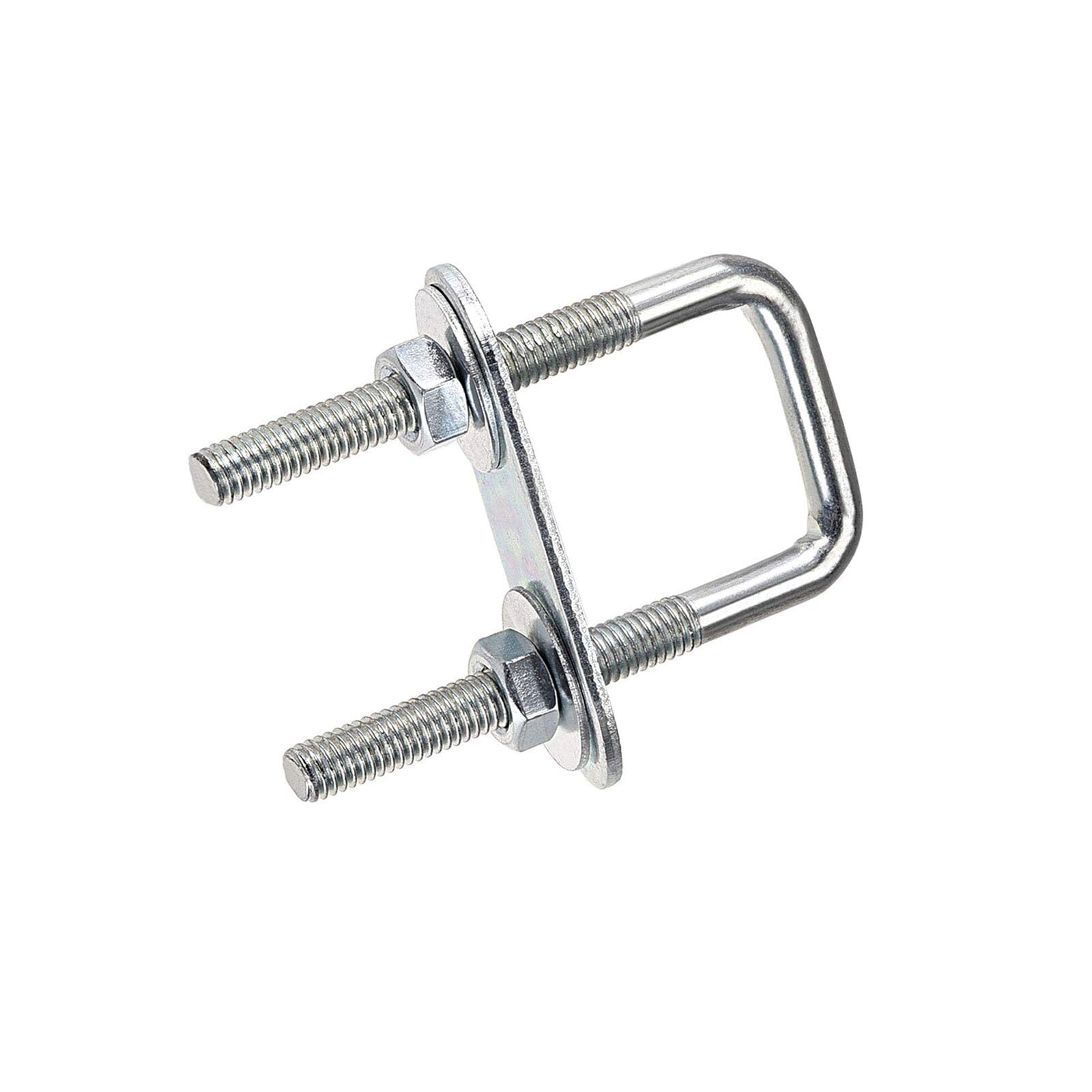 TOP-VIGOR 2 sets M6 Square U-Bolts, 20mm Inner Width 50mm Length Steel U-Bolts with Nut, Plate, Washer for Building Installations Mechanical Parts Connection Cehicles Ships — image 1