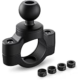 TUSITA Motorcycle Mount Handlebar Rail Base with B Size 1" Ball - Small
