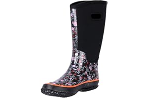 WTW Women's Rubber Rain Boots Mid Calf Waterproof Insulated Neoprene Muck Boots Outdoor Hunting Garden Boots for Women
