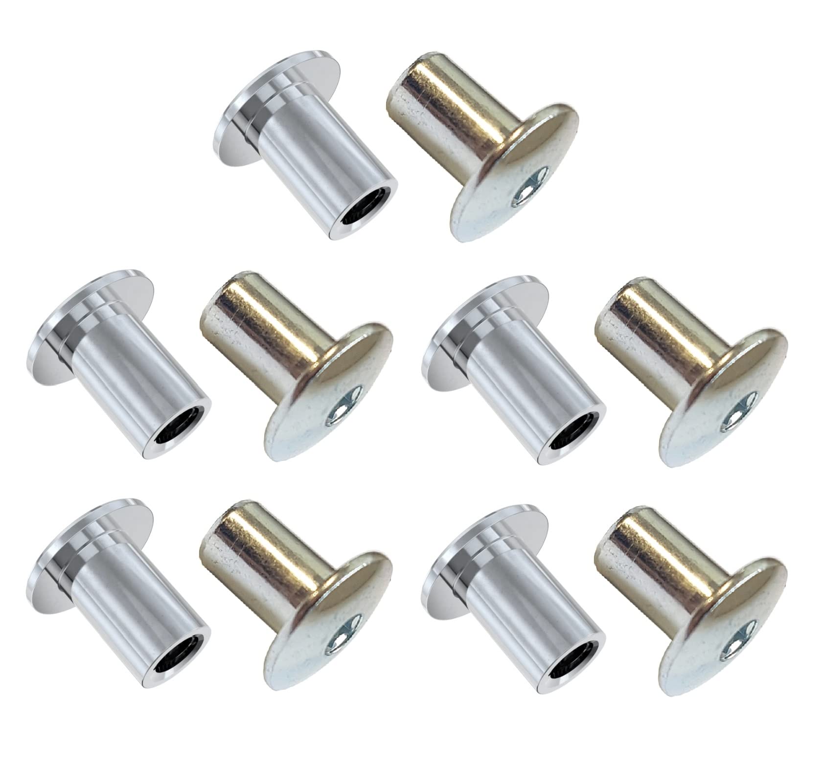 TERF® M8 X 16mm Joint Connector Nuts M8 (8mm) X 16mm Barrel Bolts Socket Head Insert Furniture Hexagonal Allen Radius Head Cap Nuts Alan Key Sleeve Hex Nut - Pack of 10
