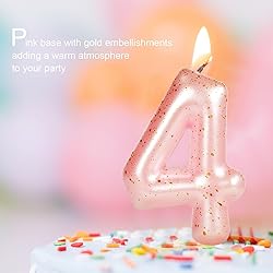Hongplus Pink Gold Number 9 Candles, 9 Birthday