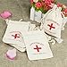 vLoveLife 10pcs Wedding Party Favor Bags 4x6 inch RED GLITTER CROSS Bachelorette Hangover Kit Bags Recovery Kit Bags Survival Kit Bags Cotton Muslin Drawstring Bag