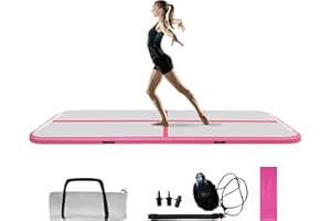COVERONICS Air Gymnastics Training Mats - 10FT/13FT/16FT Inflatable Gymnastics Mats Tumble Track with Electric Pump & Storage Bag for Gymnastics Training/Home&Outdoor Use/Cheerleading/Yoga/Water