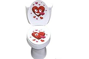 Iconikal 2-Piece Toilet Seat Cling Decoration Set, Valentine's