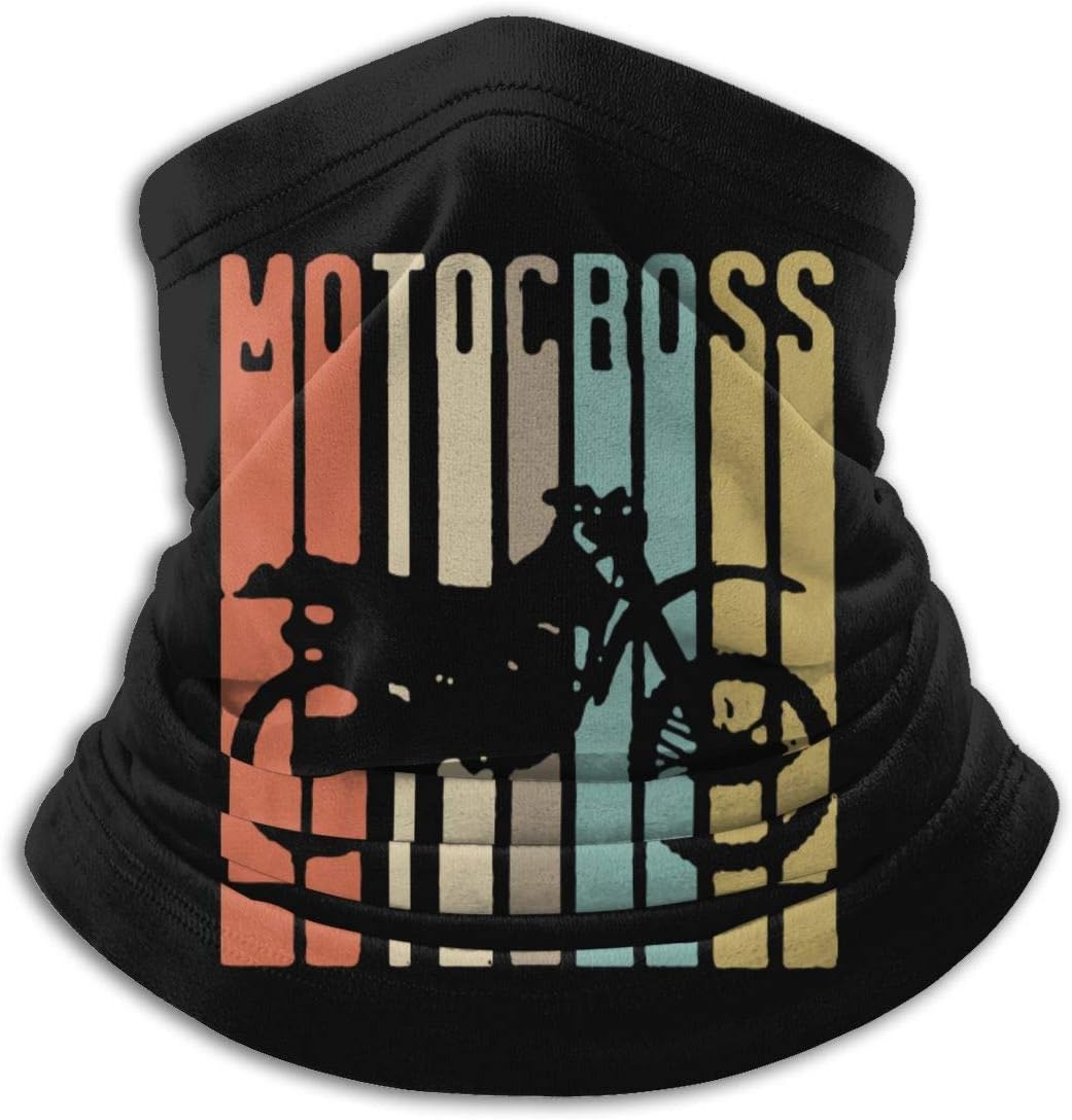 NA Vintage Motocross Dirt Bike Silhouette Men Women Face Mask Windproof Neck Gaiter Cold Weather Headwear For Snowmobile Cycling