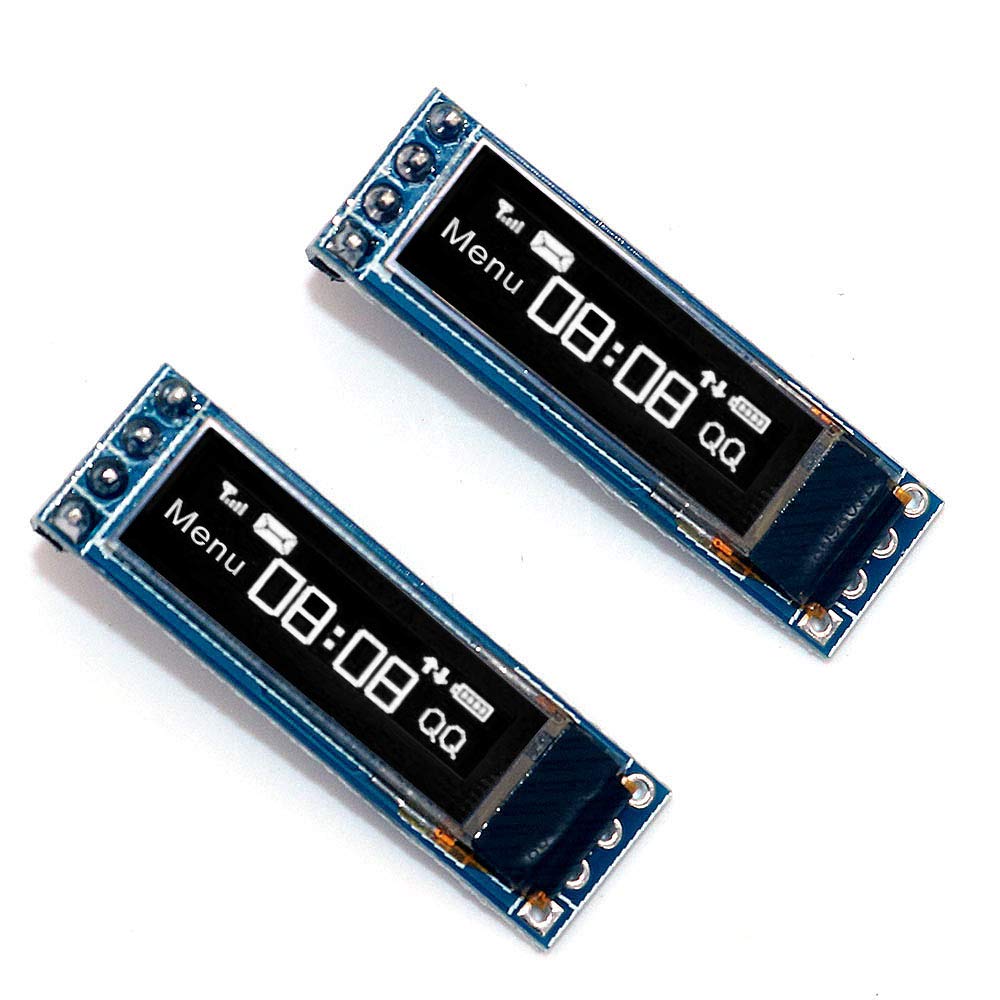 DollaTek 2Pcs 0.69 Inch 4-Pin OLED Display Module 96x16 3-5.5V IIC Interface OLED Screen Board for Arduino