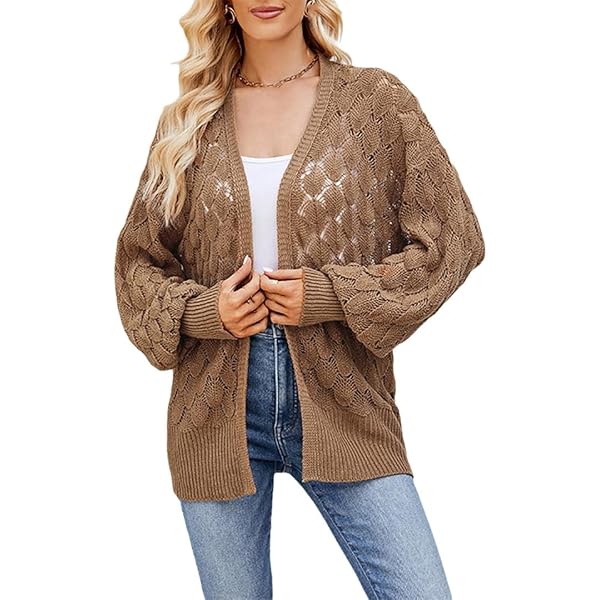 Lu's Chic Women's Knit Top Long Cardigan Sweater Long Sleeve