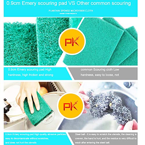 ONDY 10-Pack Cleaning Cloth Scouring Pads Nylon Emery Scouring Pad Dish Scrubber Household Scrub Pads for Stove Top Cleaner and Kitchen Scrubbers - Thumbnail 4