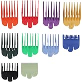Kodrily Hair Clipper Guards Set, 10 Sizes Clipper Combs Guides from 1/16 to 1 Inch, Professional Colorful Coded Trimmer Guards ABS Hair Cutting Tools Compatible with Most Clippers