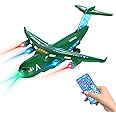 ele ELEOPTION Transport Airplane Toy Aeroplane Infrared Remote Control Plane Toys with Lights and Music for 3 4 5 6 7 8 Year Old Boys Girls Kids Toddlers Gift Army Green