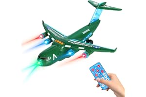 ele ELEOPTION Transport Airplane Toy Aeroplane Infrared Remote Control Plane Toys with Lights and Music for 3 4 5 6 7 8 Year 