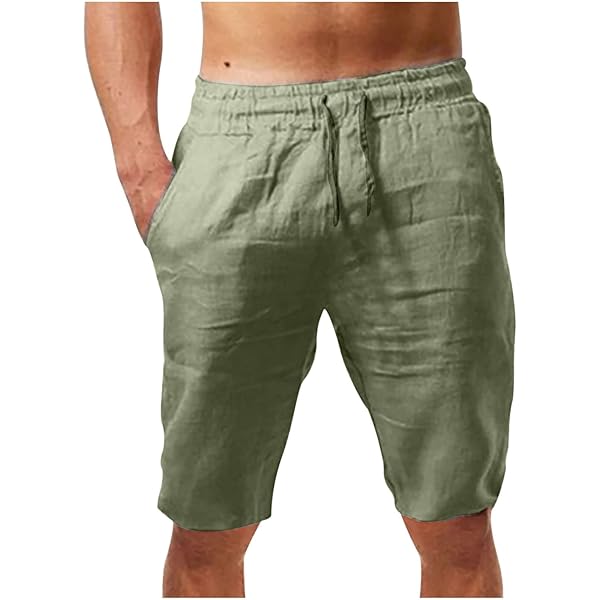 Mens Golf Shorts 10 Inch Inseam Big and Tall Men's Linen