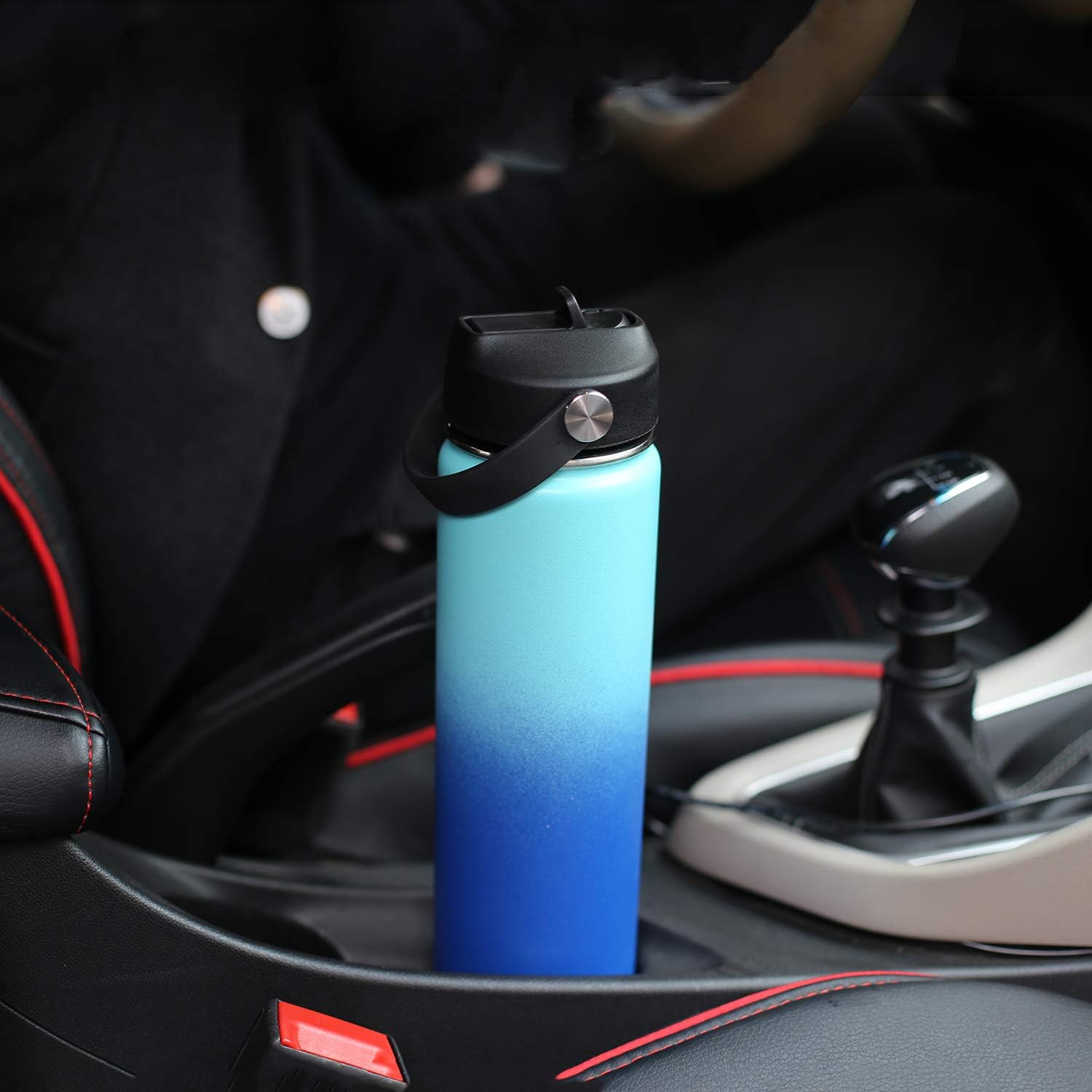 SENDESTAR Straw Lid for Hydro Flask Wide Mouth Sports Water Bottle with 2 Straws and 1 Brush (Black) : Sports & Outdoors