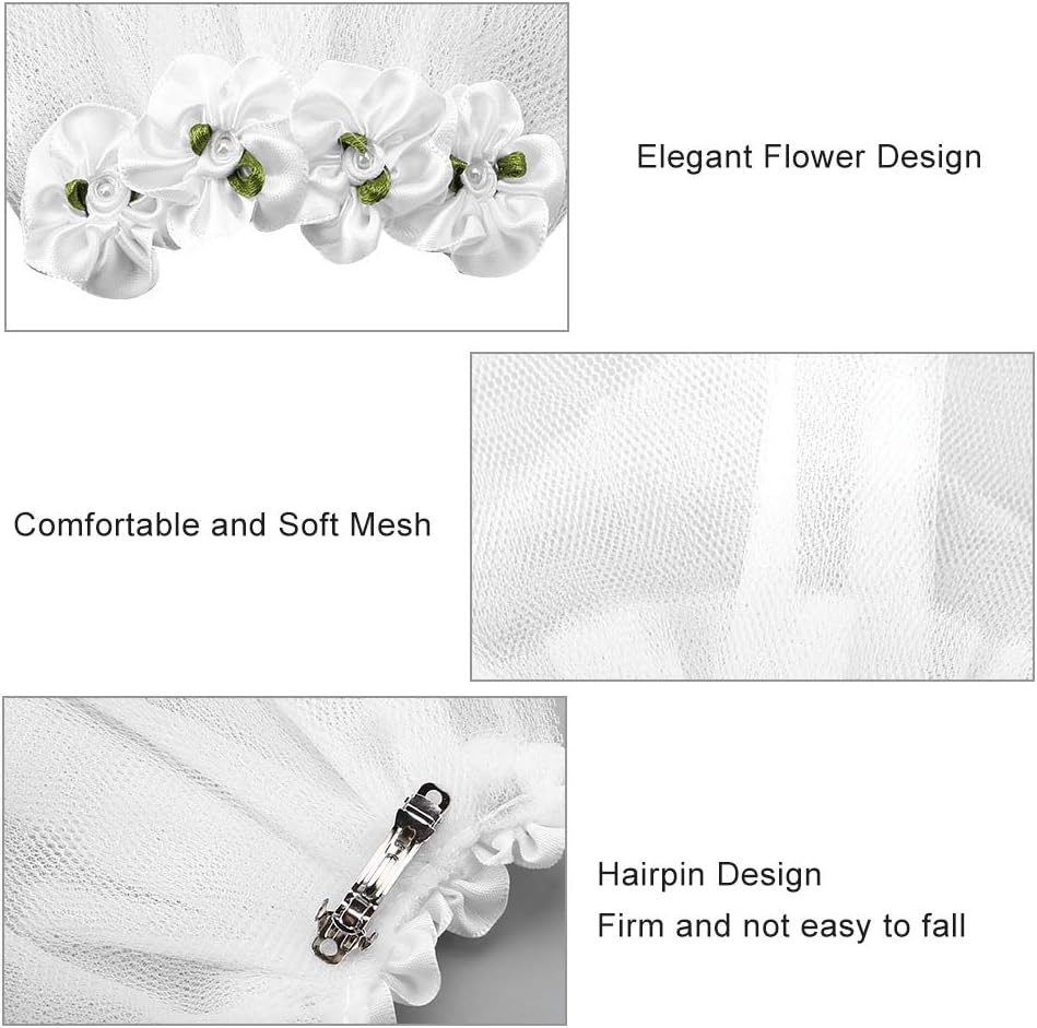 Pssopp Dog Wedding Veil Pet Cat Wedding Veil Bridal Flower Headdress Dog Bride Costume Hair Bow Hair Accessories for Small Medium Large Dog (S) - Image 3