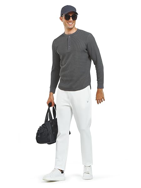 NORTHYARD MEN’S YOGA CASUAL SWEATPANTS COTTON ATHLETIC LOUNGE PANTS OPEN BOTTOM LOOSE EXERCISE STRAIGHT LEG PANT WITH POCKETS WHITE M