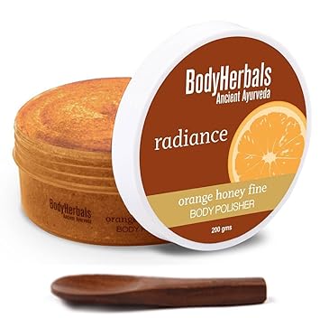 BodyHerbals Radiance & De-tan Body Polisher | Orange | Honey (200gms)