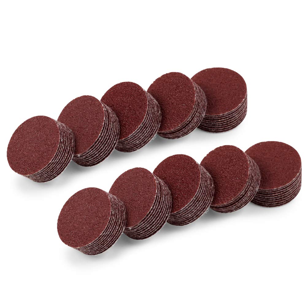 SPEEDWOX 100pcs Sanding Discs 1 Inches Sandpaper 100 Grit Hook and Loop Sanding Discs for Drill Grinder Rotary Tools No Hole