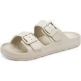 INMINPIN Boys Girls Double Buckle Slide Sandals Comfort Beach Pool Shower Slippers Adjustable Indoor Outdoor Little Kid/Big Kid