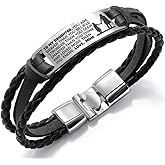 COMTRUDE To My Daughter Bracelets, Stainless Steel Wristband, Daughter Bracelet From Mom, Daughter Gift (Black)
