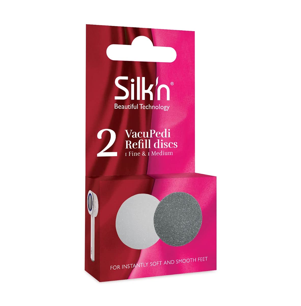 Silk'n VacuPedi Grinding Disks - Fine & Medium - Easily Removes Calluses in Seconds - 2 Pieces, Gray