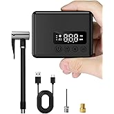 AIRSURE Mini Bike Pump, 30s Fast Inflate Bike Pump with Gauge, 150PSI Portable Bicycle Tire Pump with Auto Stop for Road Bikes, Mountain Bike, E-Bike, Motorcycles, Balls