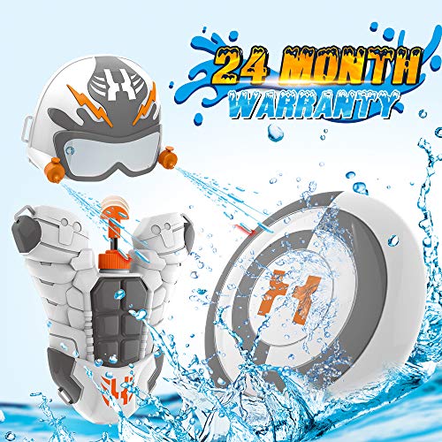 WisToyz Water Gun Squirt Gun Superhero Backpack, Water Blaster Toy Water Guns for Kids, Toddlers, Boys and Girls, Squirt Toys with Large Capacity Long Range, Best Summer Toys Beach Toys Gifts