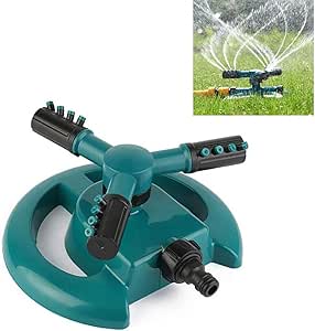 Aspersores de Riego, Rociador de Césped Giratorio Automático de 360