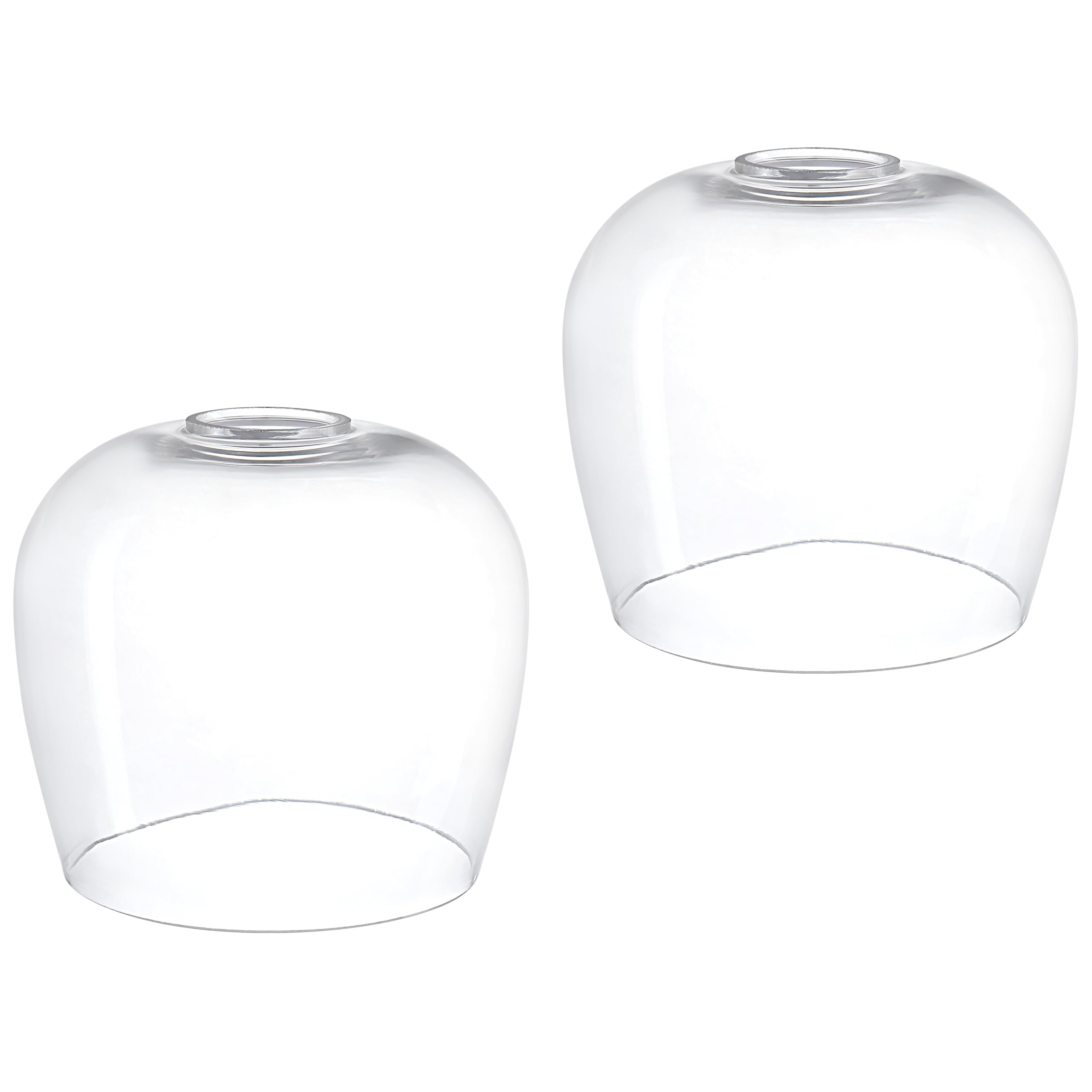 Photo 1 of 2 Pack 5.44 Inch Clear Glass Lamp Shade Pendant Ceiling Chandelier Wall Sconce Light Replacement Oval Glass Shade Fixture Over Sink Kitchen Island