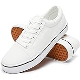 Shupua Women's Canvas Sneakers - White, Casual, Classic, Spring/Summer, Solid, Flat Heel, Athletic Shoes, Skateboarding, Lace-Up, Bow, Rubber Sole, Not Water Resistant, Adult Women's Size
