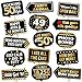 50th Birthday Photo Booth Props by PartyGraphix - European Made Black and Gold 50th Birthday Decorations - Easy to Assemble 50th Anniversary Photo Booth Props Kit Includes 15 Pieces