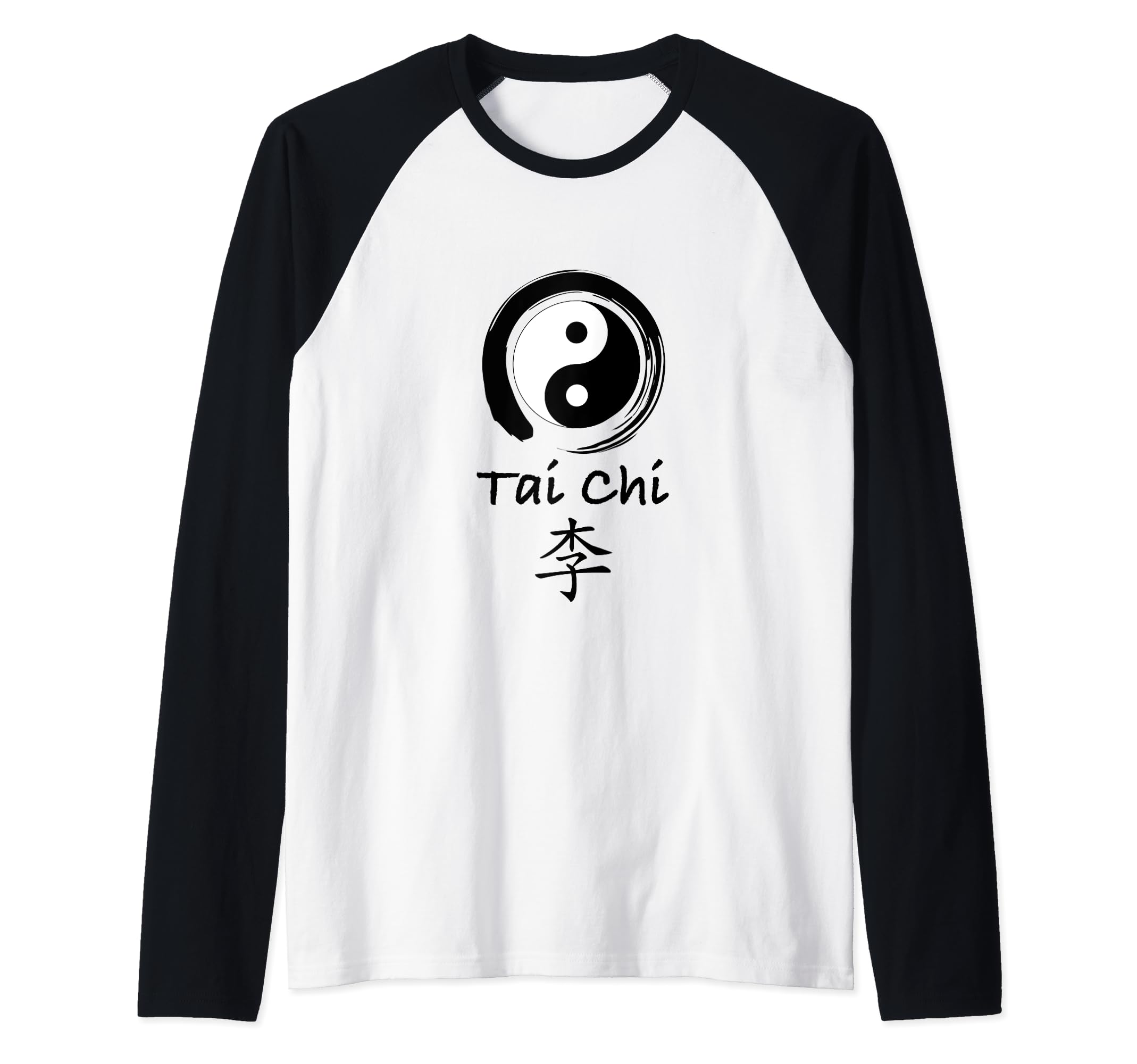 Tai Chi Beginner / Classic Tai Chi Calligraphy Kanji Design Raglan Baseball Tee